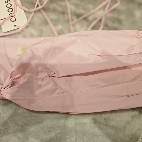 NWT Choosy Light Pink Tie-Front Strapless Corset Crop Top Size 12 - Picture 2 of 9